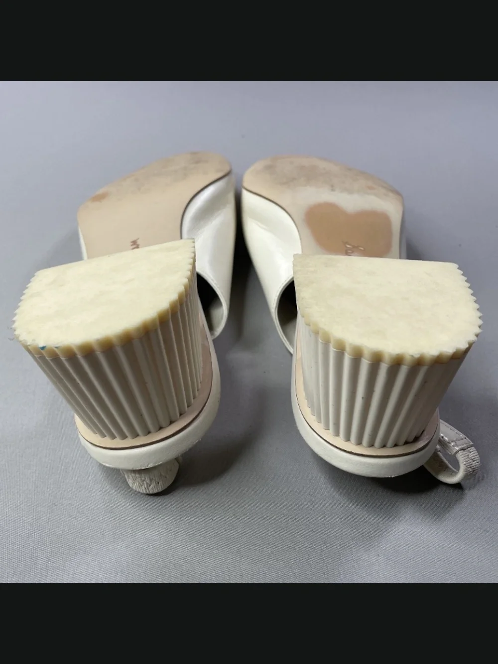 Sam Edelman Shoes Womens 10.5 off white leather toren block heel slingback
